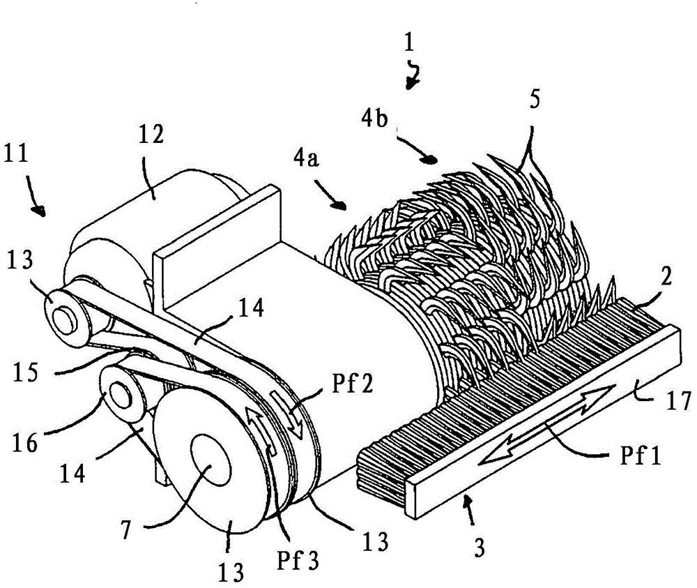 Device for reprocessing bristle bundles