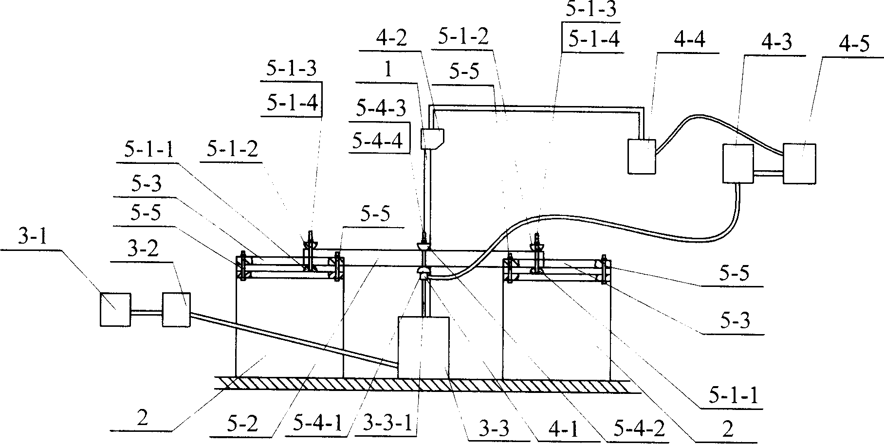 Three-point bending beam type apparatus for big size material damping test