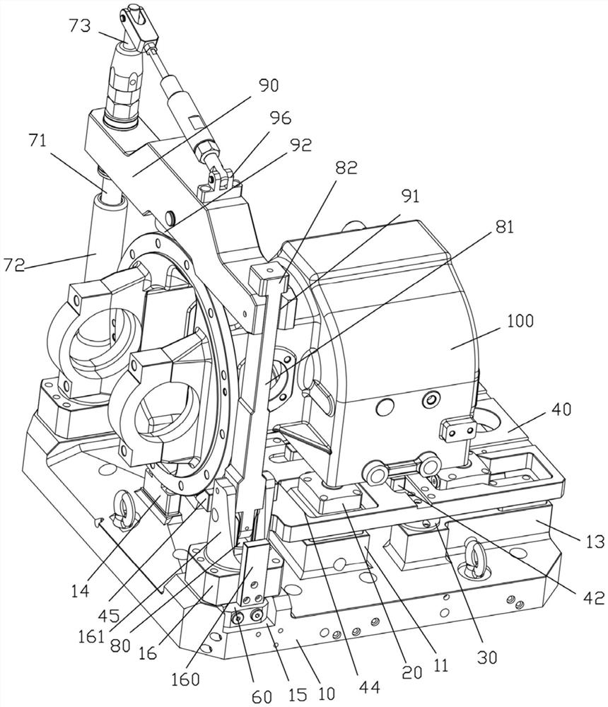 A reverse-pull fixture device for processing thin-walled gearbox casings