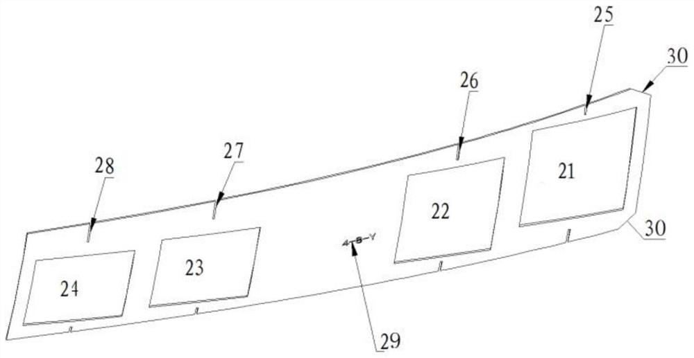 Integral tension-compression pad curved surface line drawing plate, design method and using method