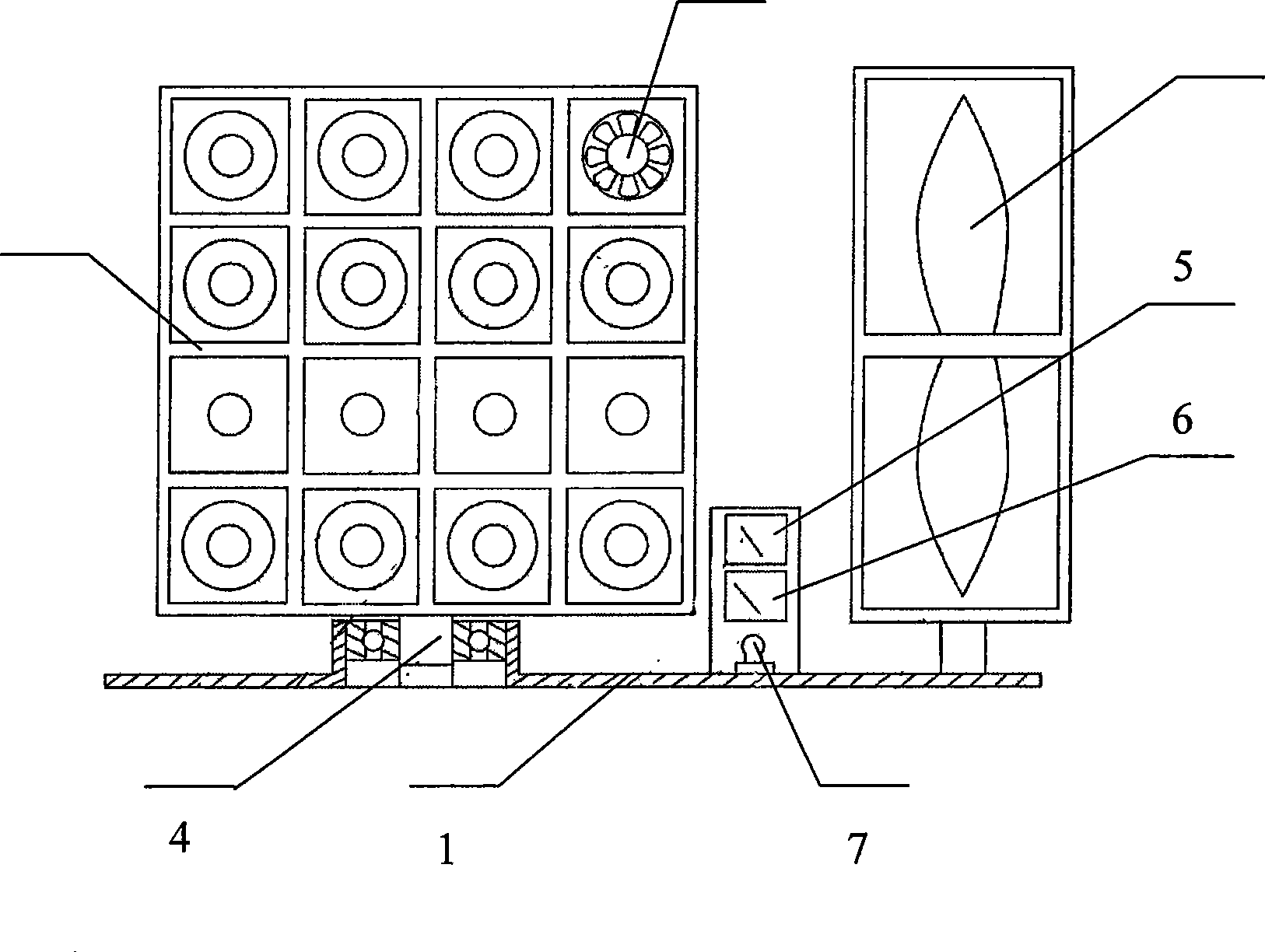 Experiment teaching aid for demonstrating breeze generating set