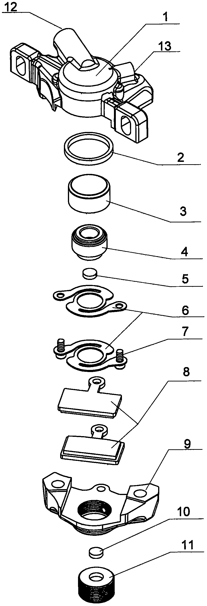 Bicycle single-side oil pressure disc brake lower pump