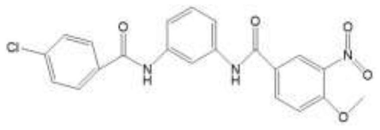 N-(3-(3-chlorobenzamide) phenyl)-4-methoxy-3-nitrobenzamide and preparation method and application thereof