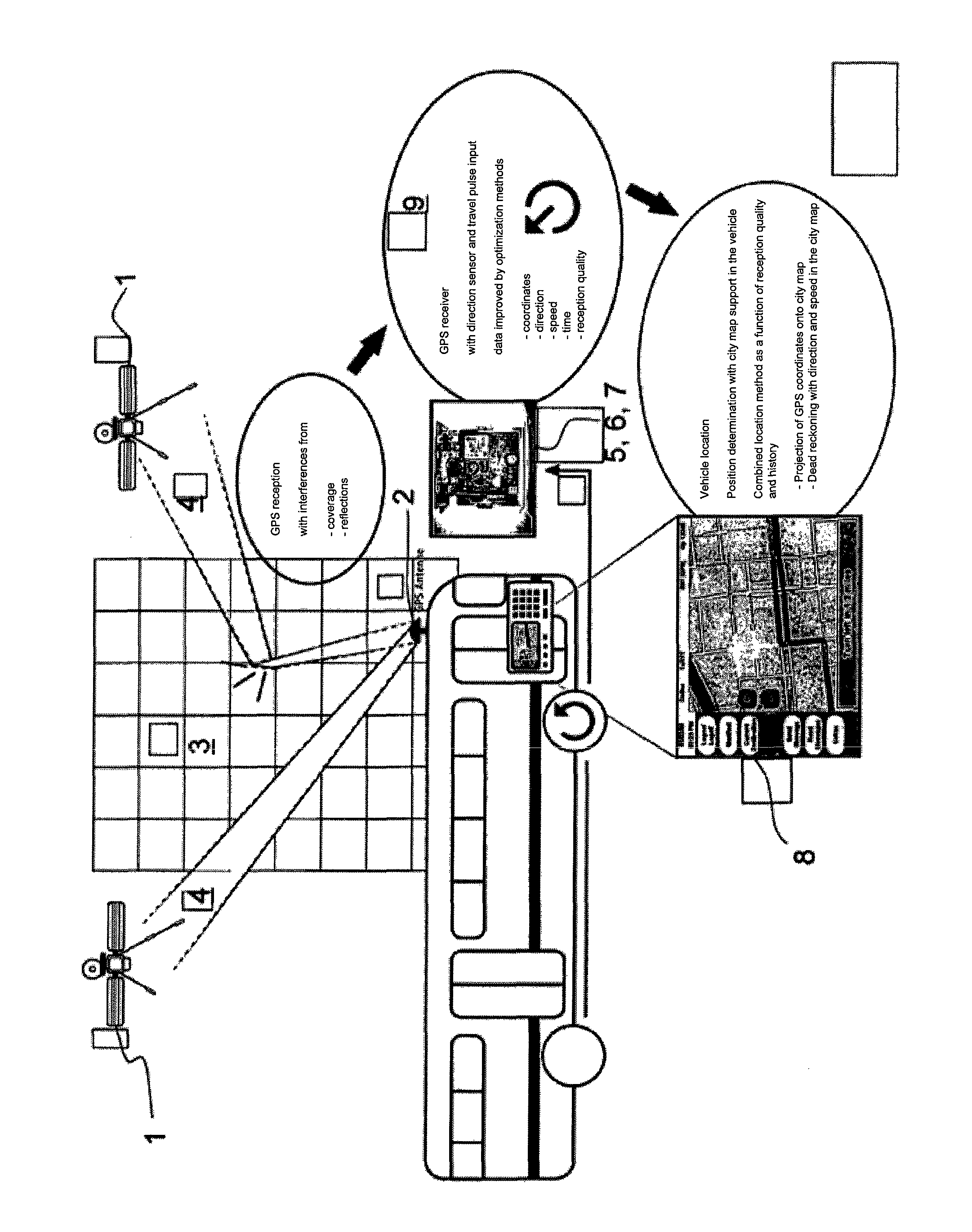 Method and device for determining the location of a vehicle