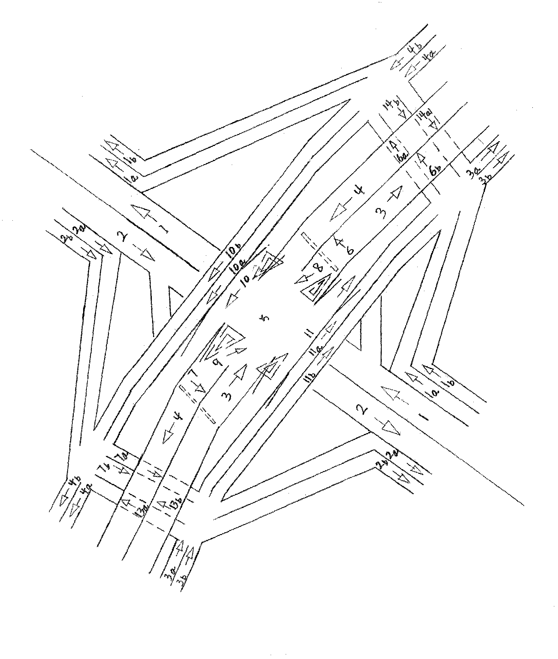 Two-layer road structure which enables motor vehicles, non-motor vehicles and pedestrians to drive and walk smoothly at crossroads