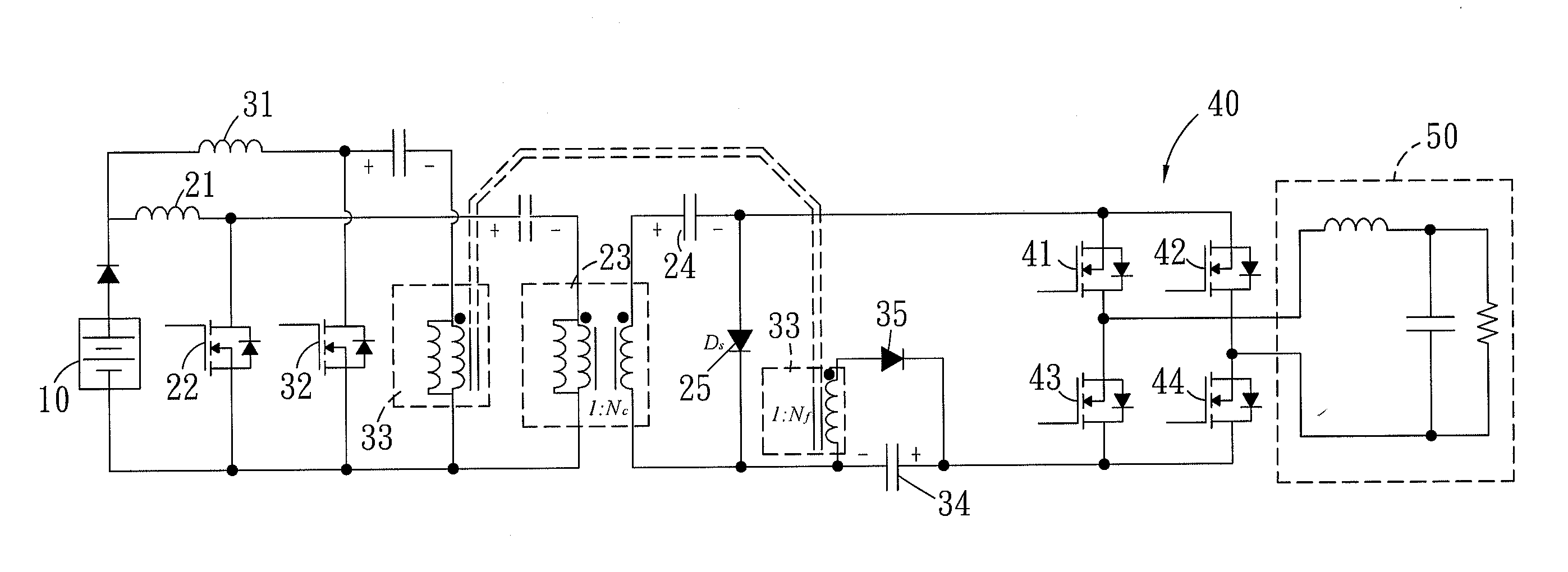 Integrated-type high step-up ratio dc-ac conversion circuit with auxiliary step-up circuit
