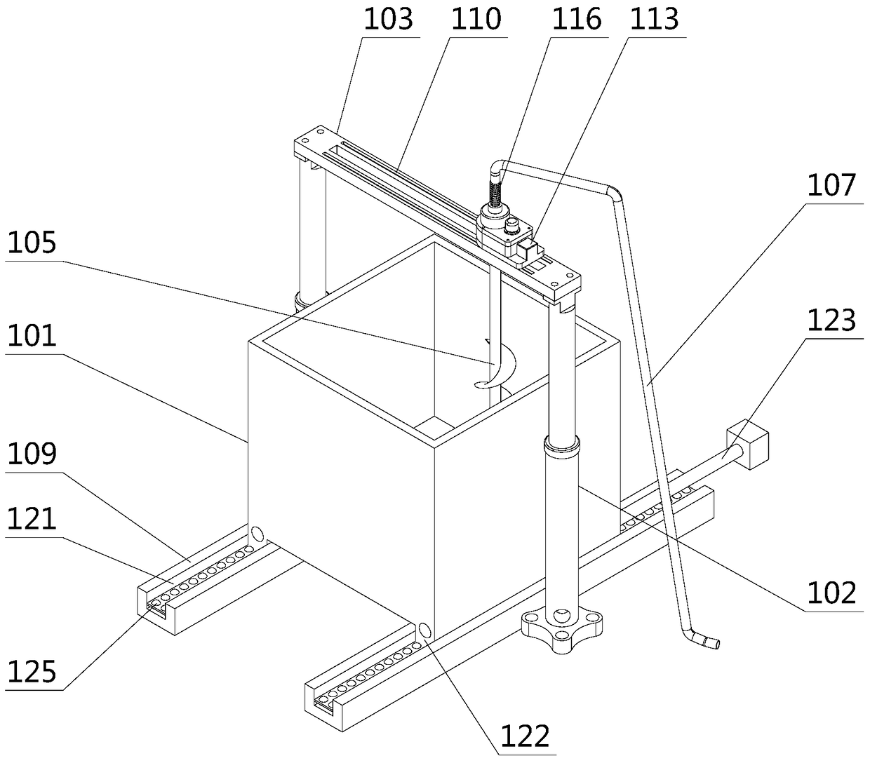 Indoor solidified soil mixing device