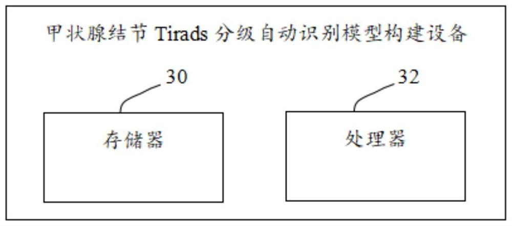 Thyroid nodule Tirads grading automatic identification model construction method and device