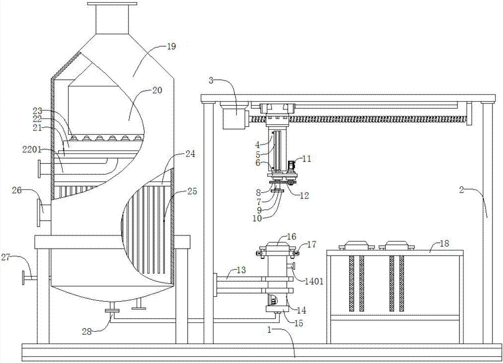 Automatic filter element replacement type flue gas desulfurization device