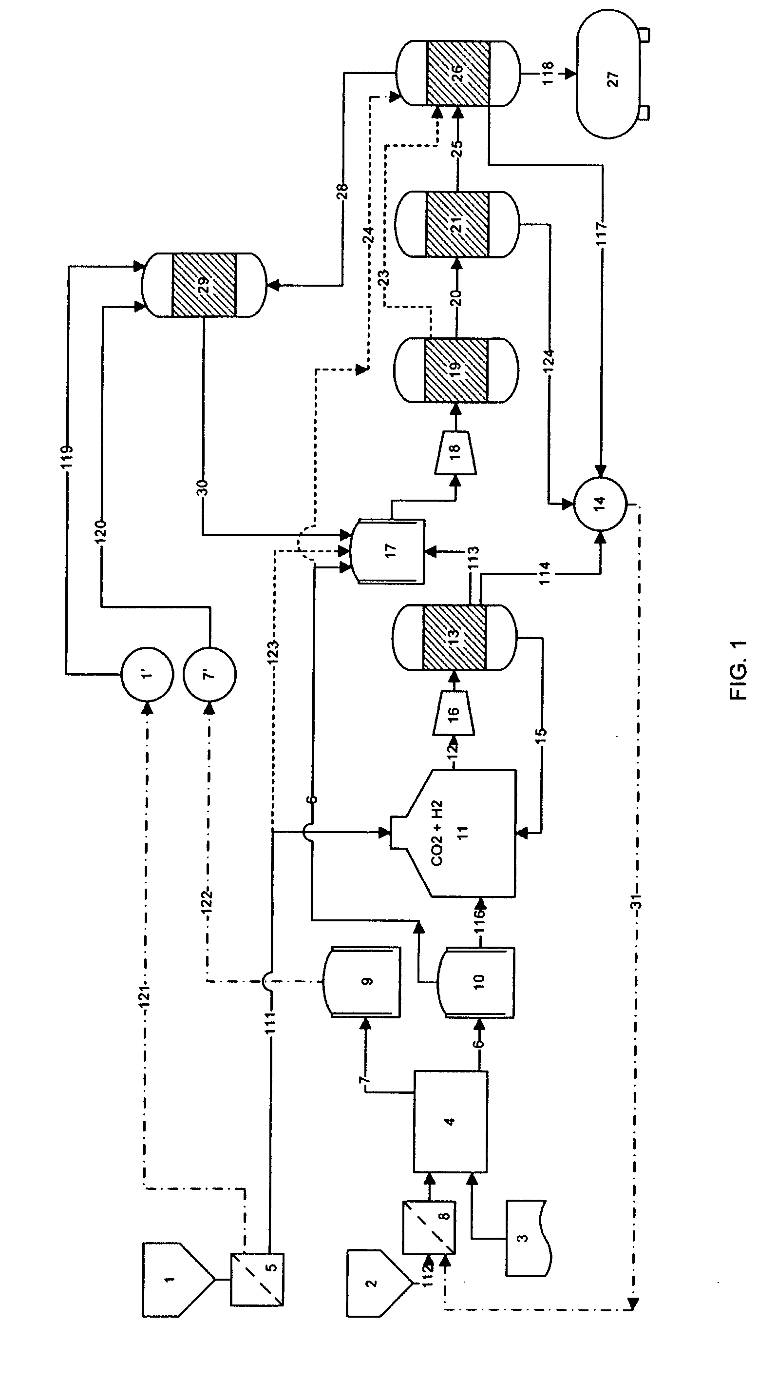 Process for producing liquid fuel from carbon dioxide and water