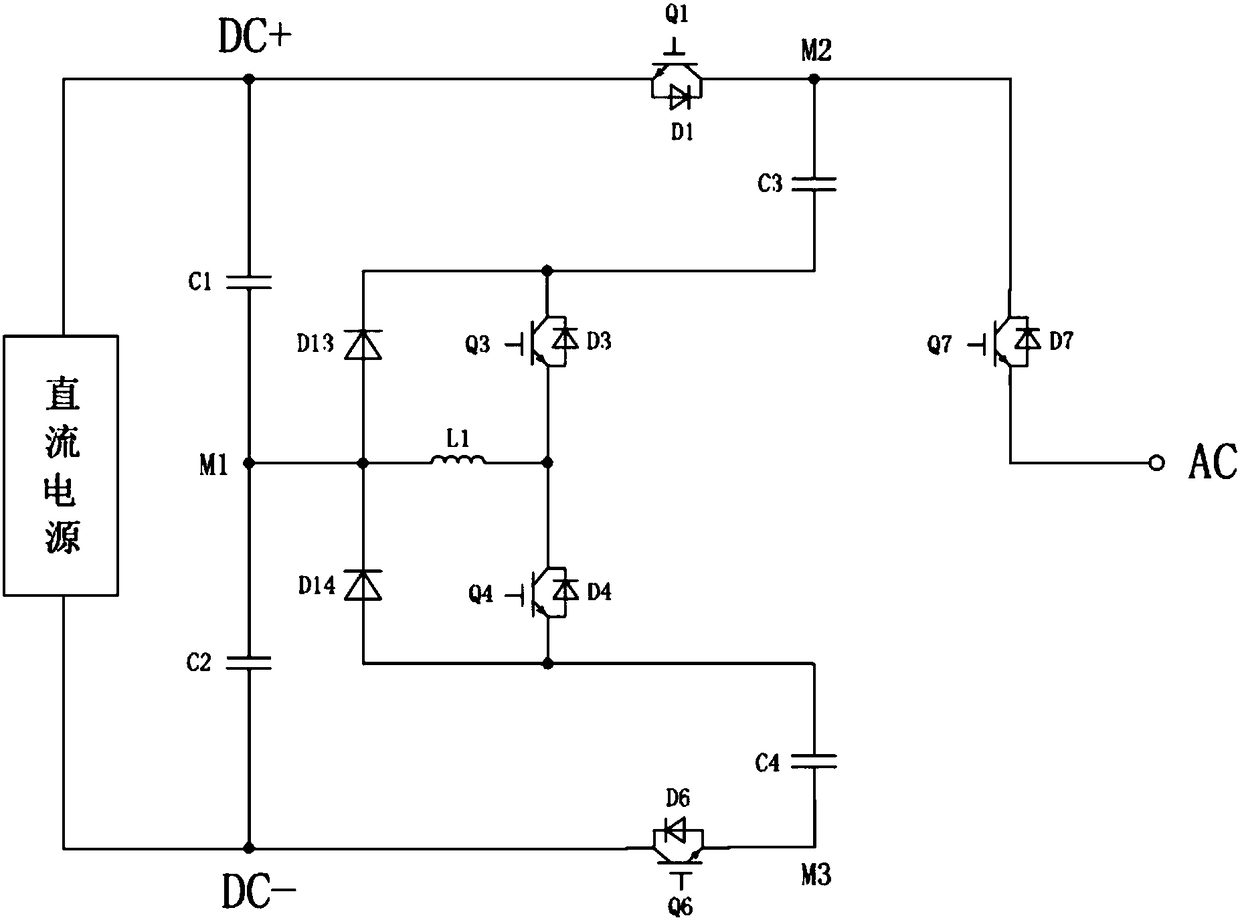 Four-level topological unit and application circuit thereof