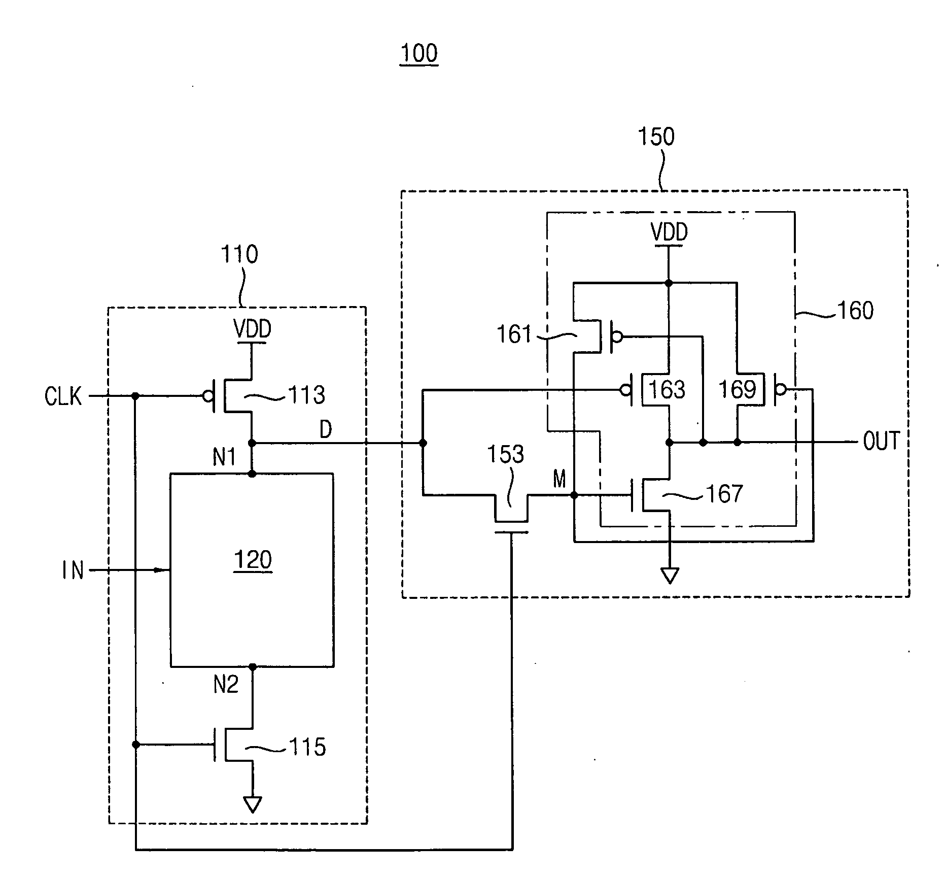 Domino logic circuit and pipelined domino logic circuit