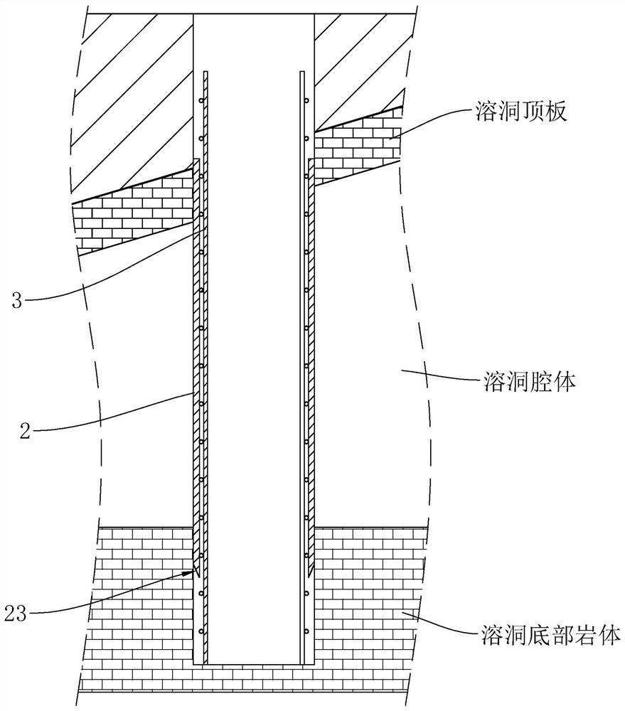 Karst cave stratum pile foundation structure and pile forming process