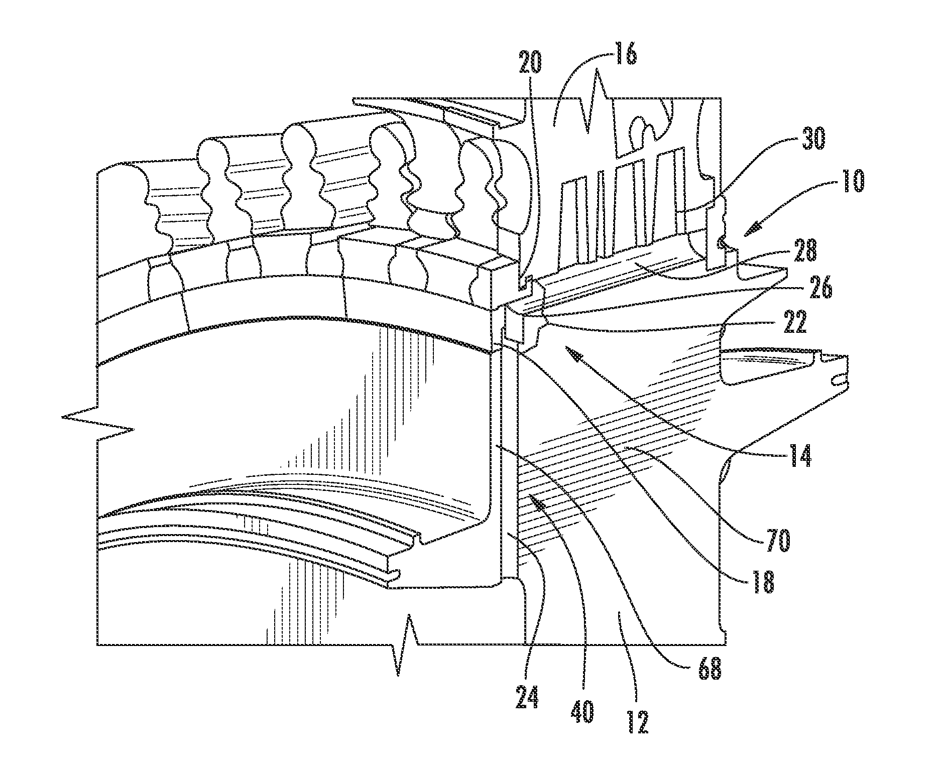 Seal system for cooling fluid flow through a rotor assembly in a gas turbine engine