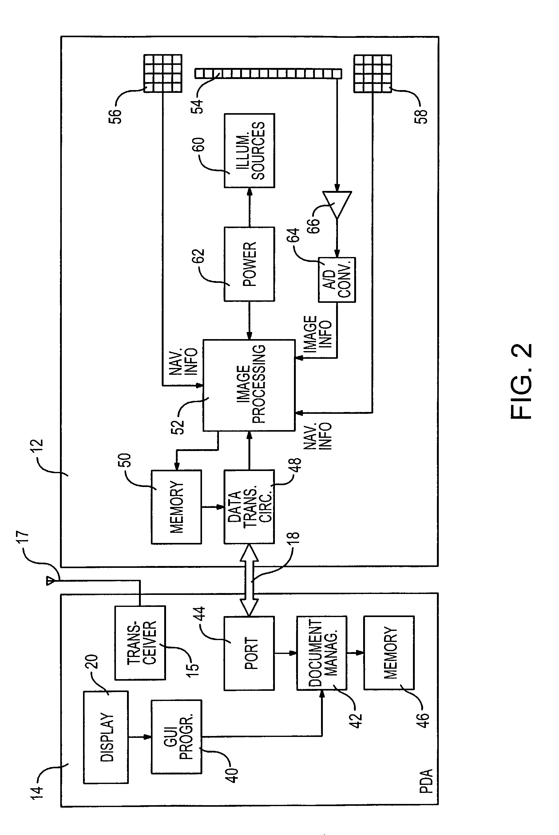 Portable document scan accessory for use with a wireless handheld communications device