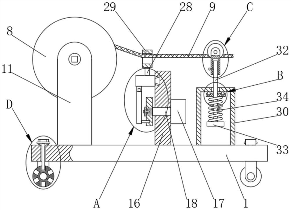 Chemical fiber material processing winding device