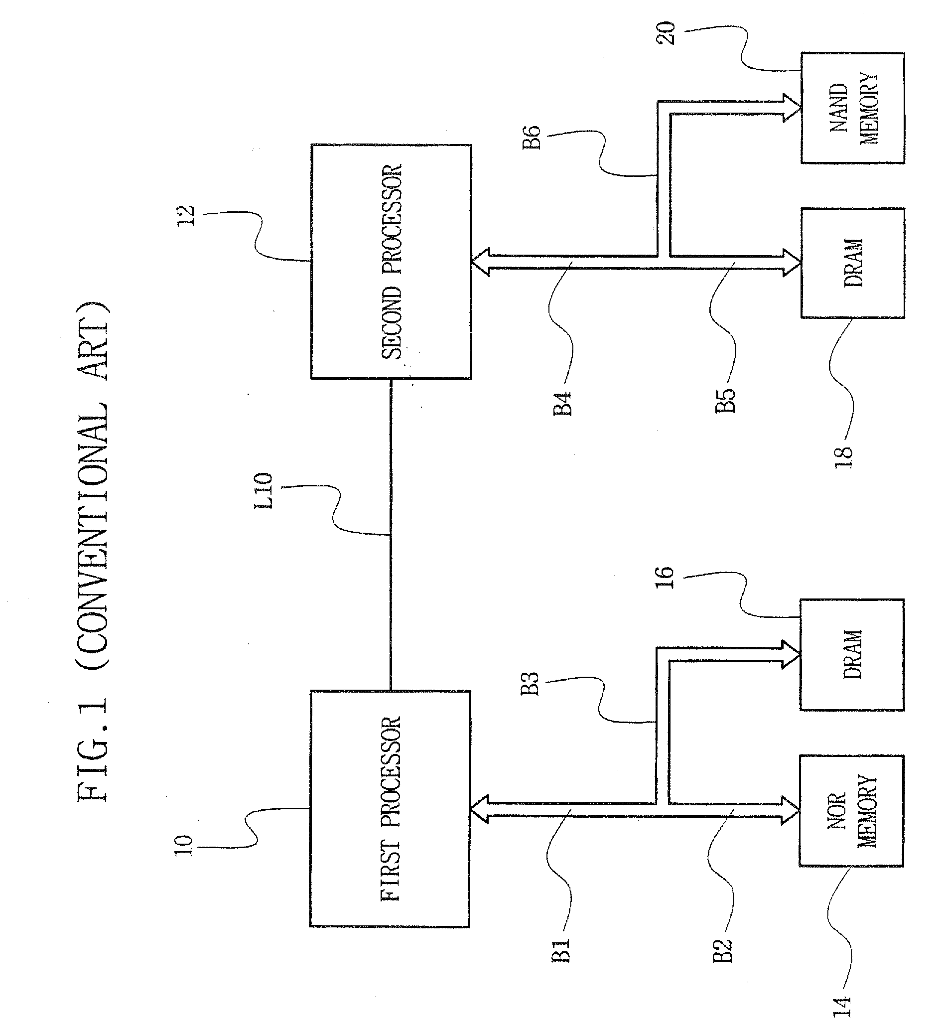 Multipath accessible semiconductor memory device with host interface between processors