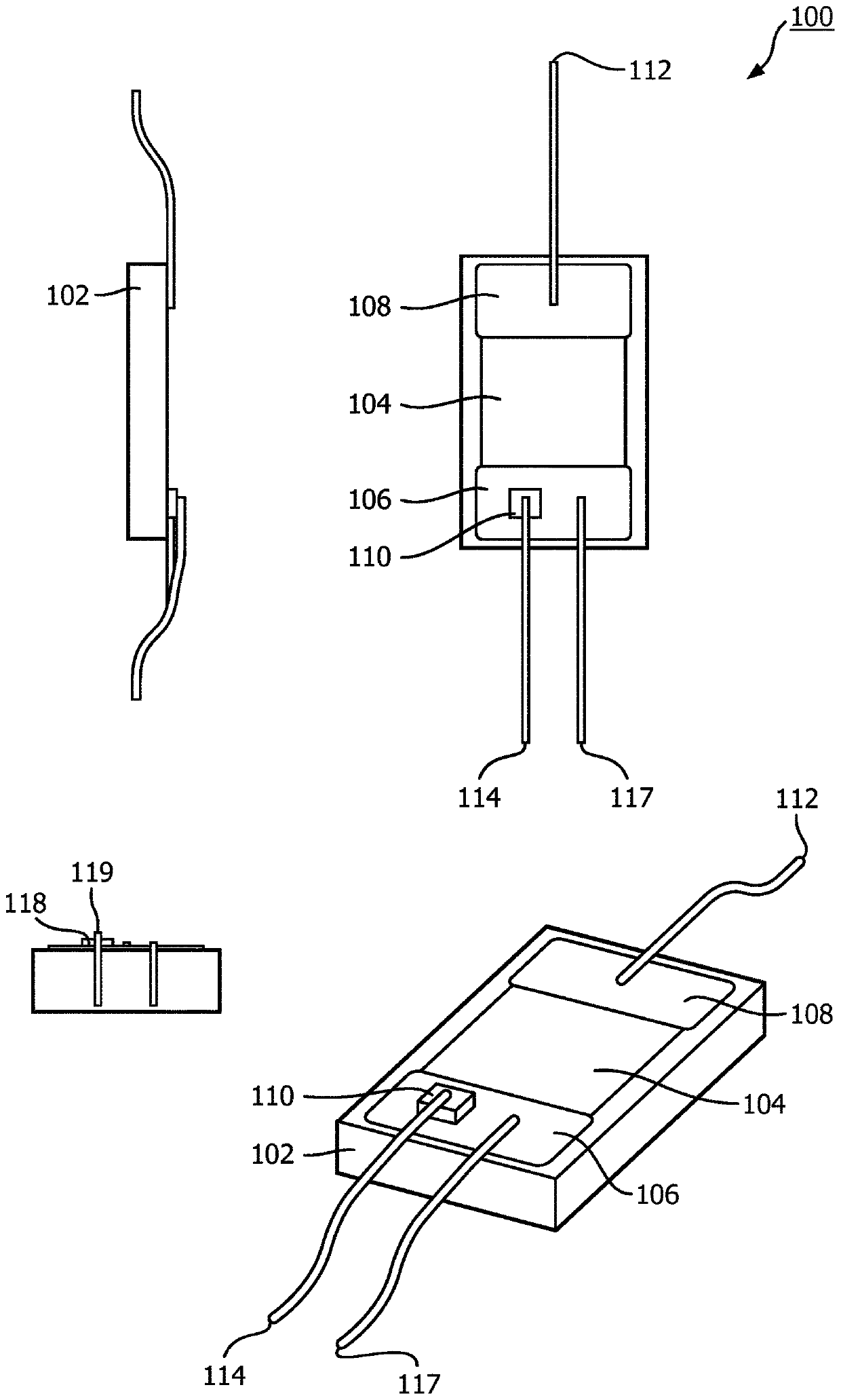 Integrated temperature sensor on lead selenide plate detector assembly