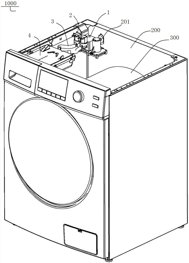 Water feed system used for washing machine and washing machine