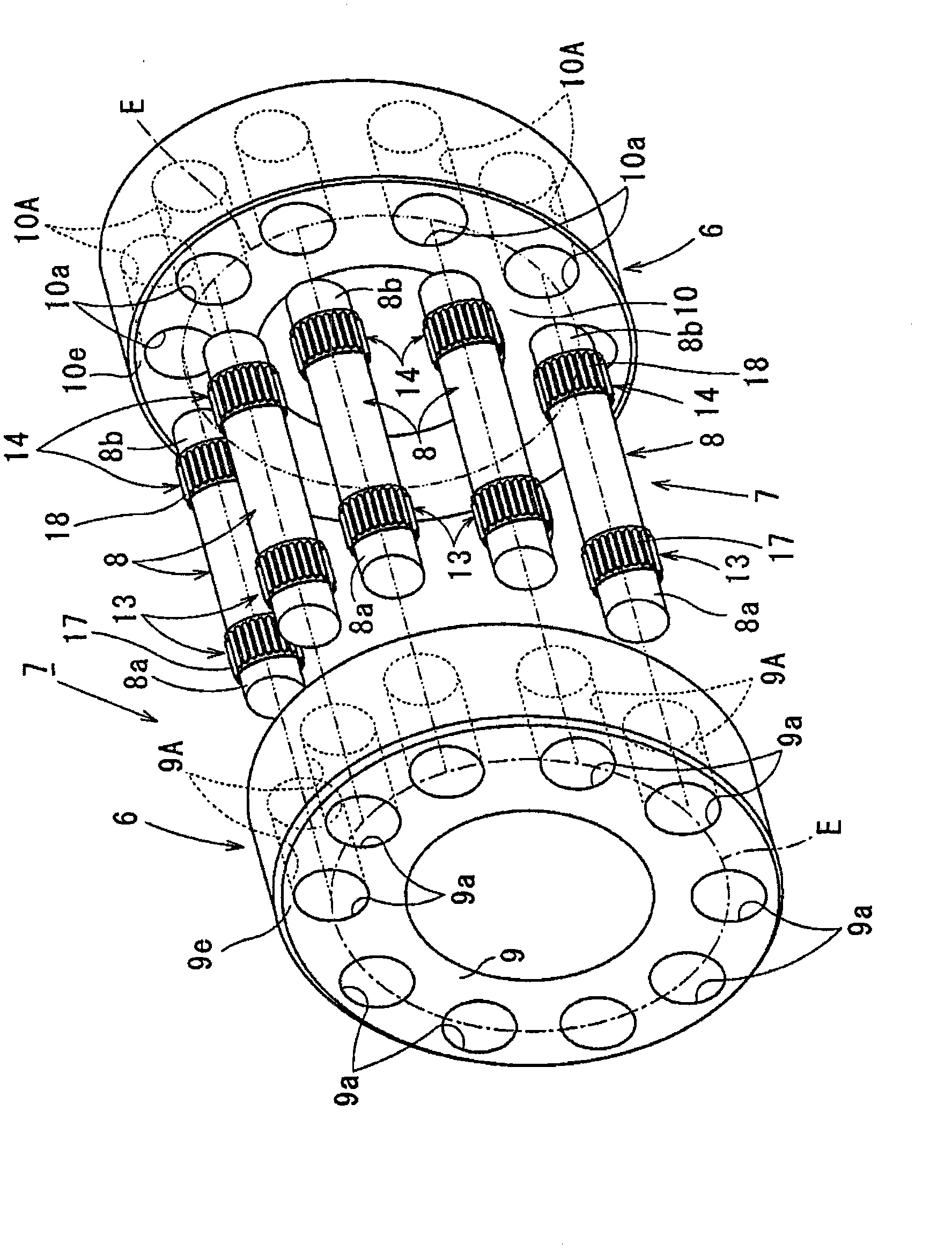 A pin roller type pinion device