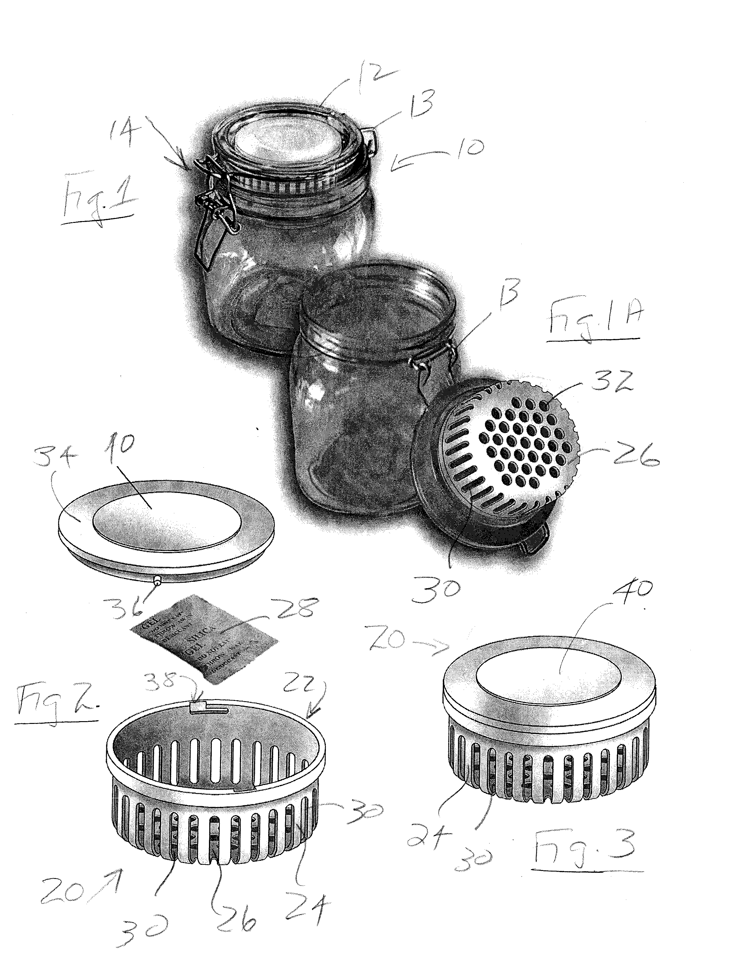 Storage container for holding desiccant and insert to convert standardized storage container to hold desiccant