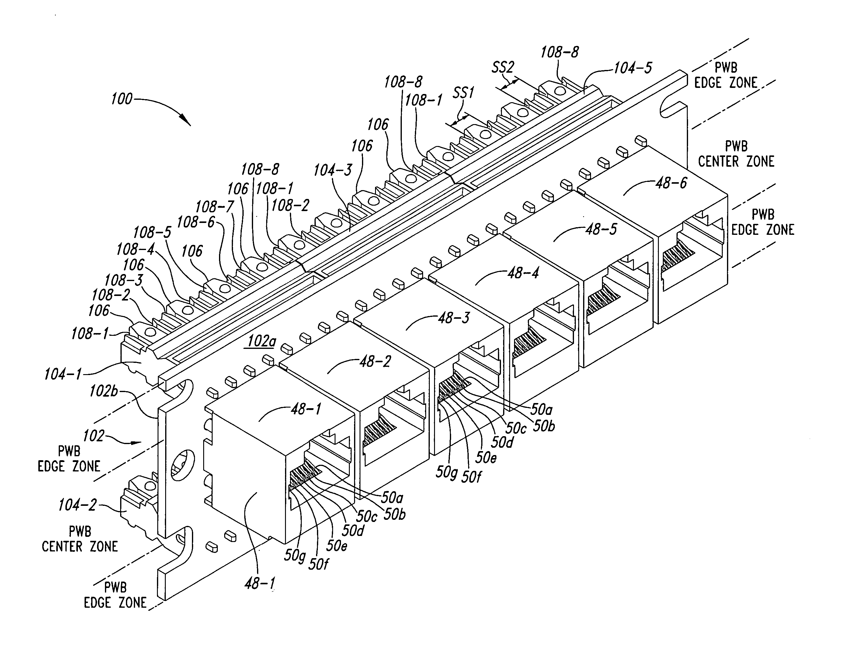 Patch panel with crosstalk reduction system and method