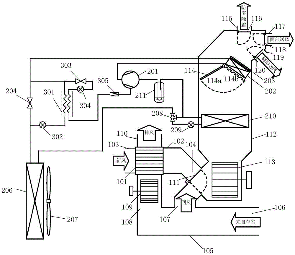 Method for recovery of exhaust air heat from electric vehicles and heat pump air-conditioning system using the method