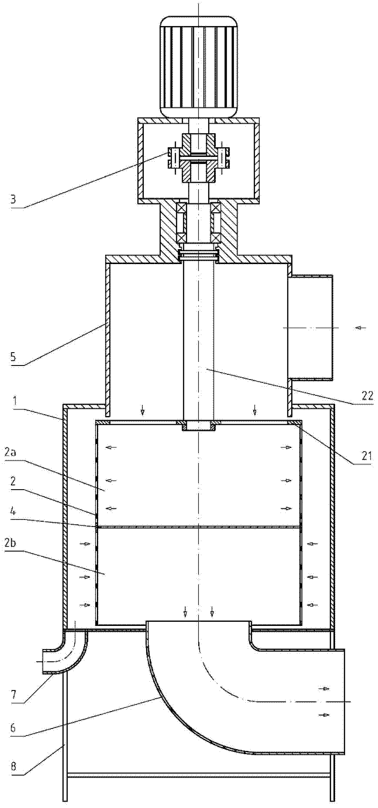 Active centrifugal gas-liquid separation device