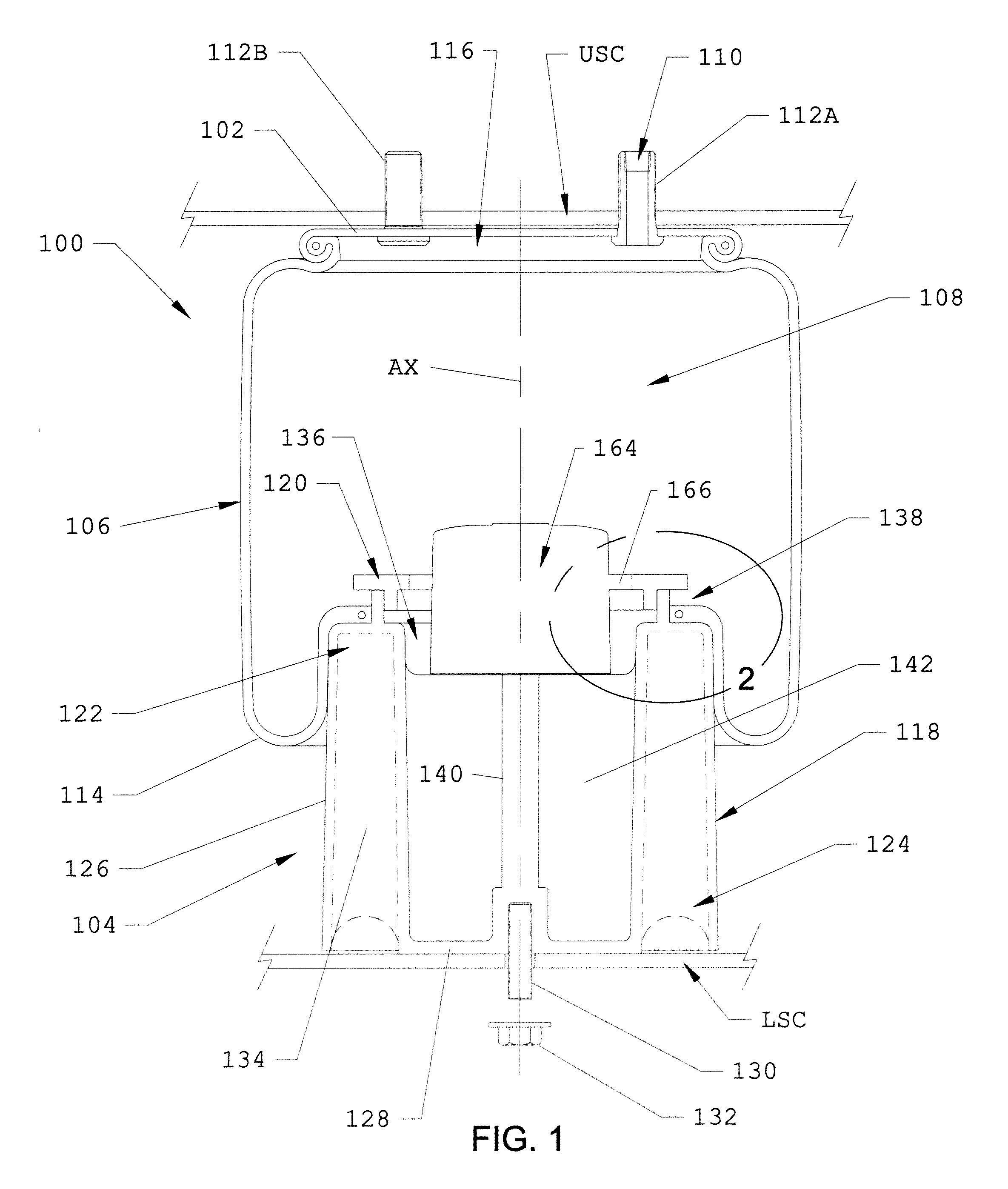 Gas spring assembly and method