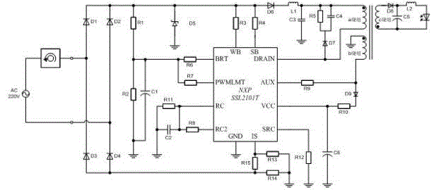 High-power factor LED (light-emitting diode) driving circuit supporting silicon controlled rectifier dimming