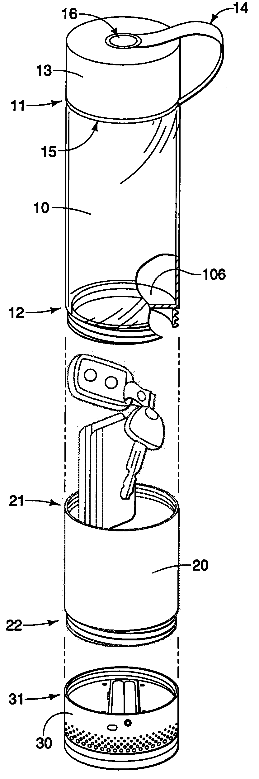 Beverage bottle with accessories