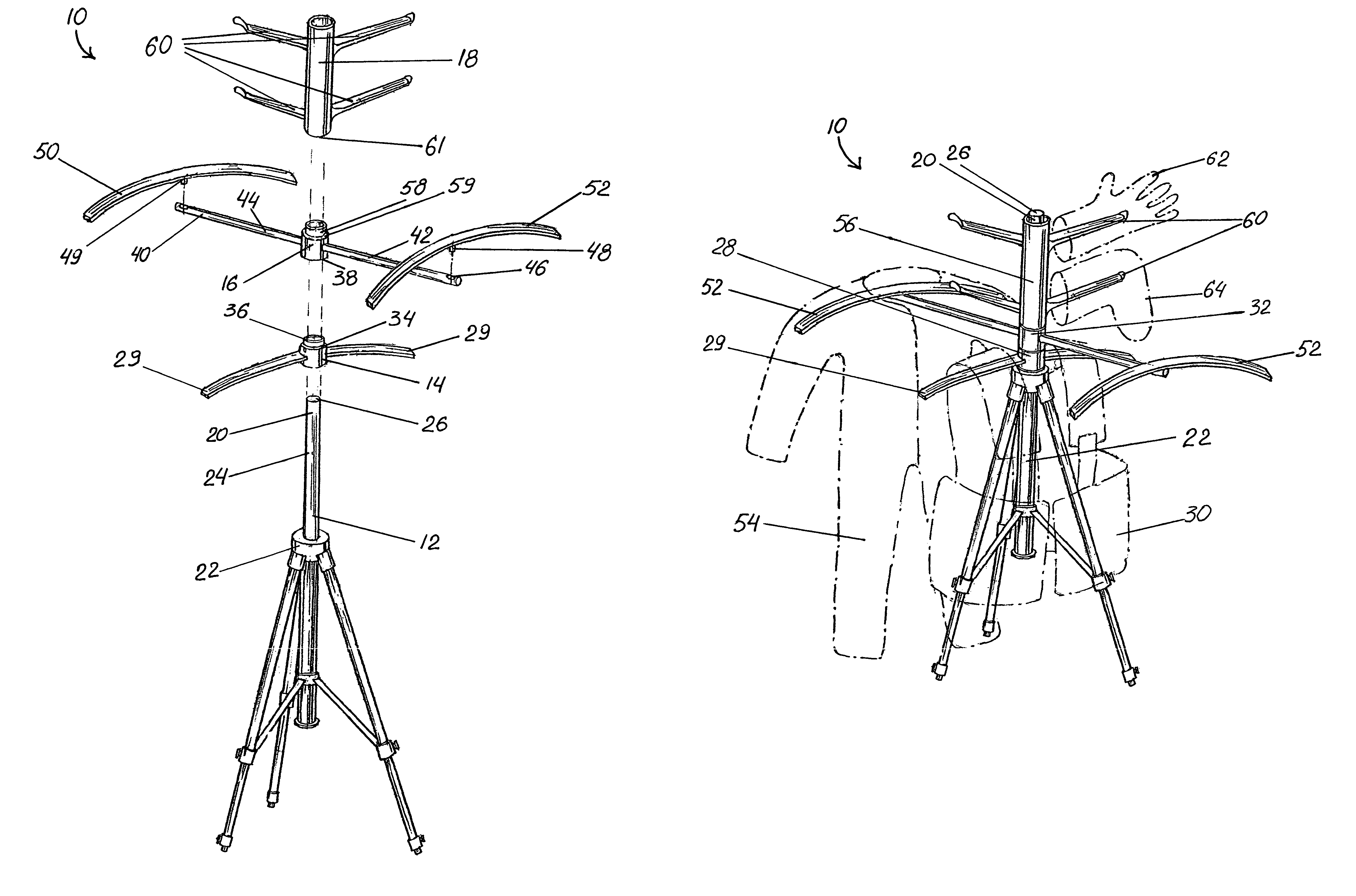 Apparatus for drying scuba diving gear