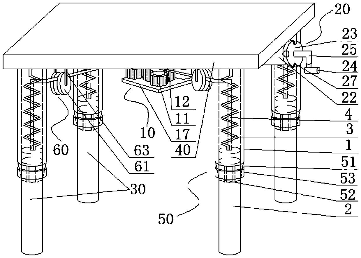 Lifting and locking device for table and chair legs