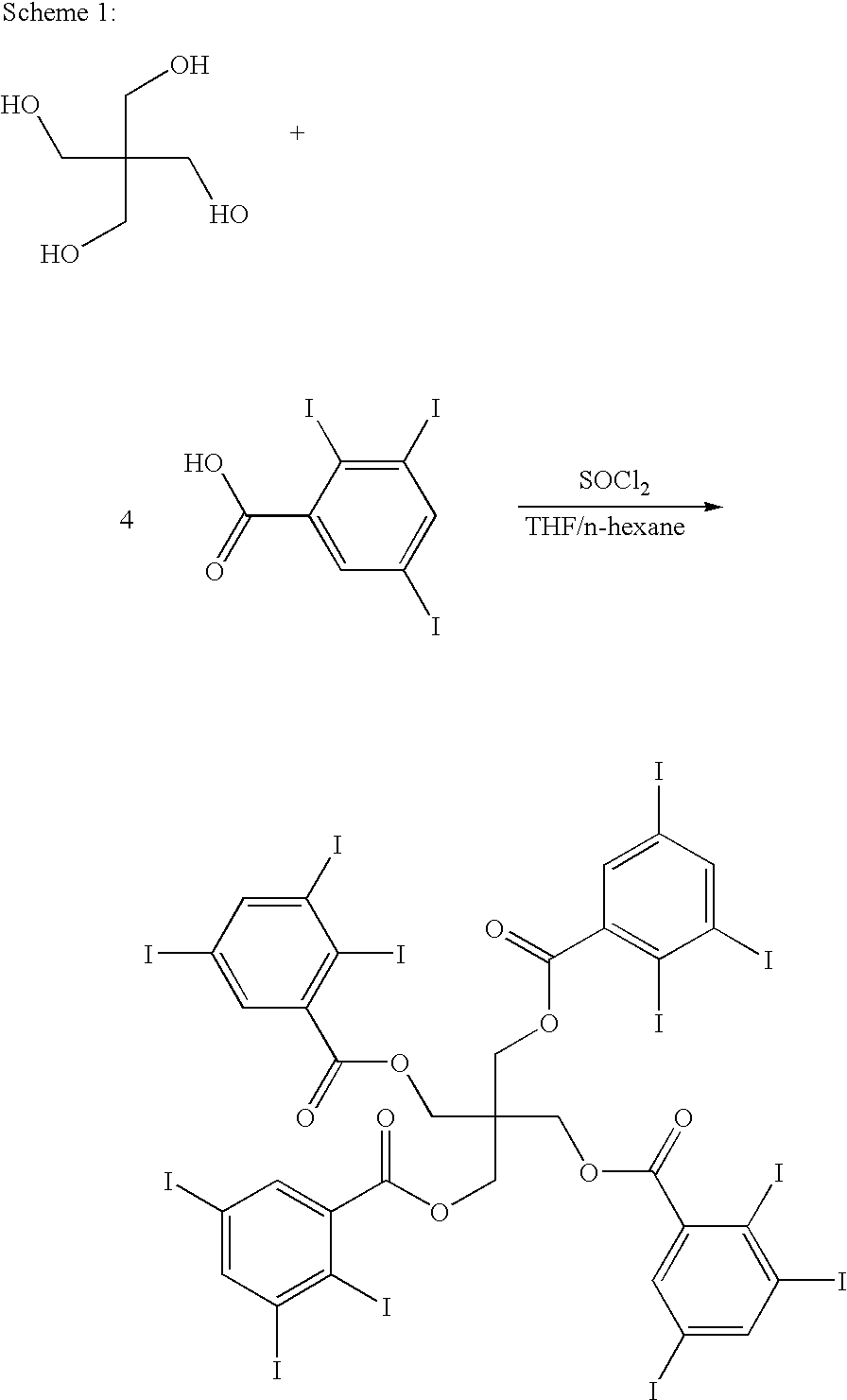 Organic radiographic contrasting agents for medical devices