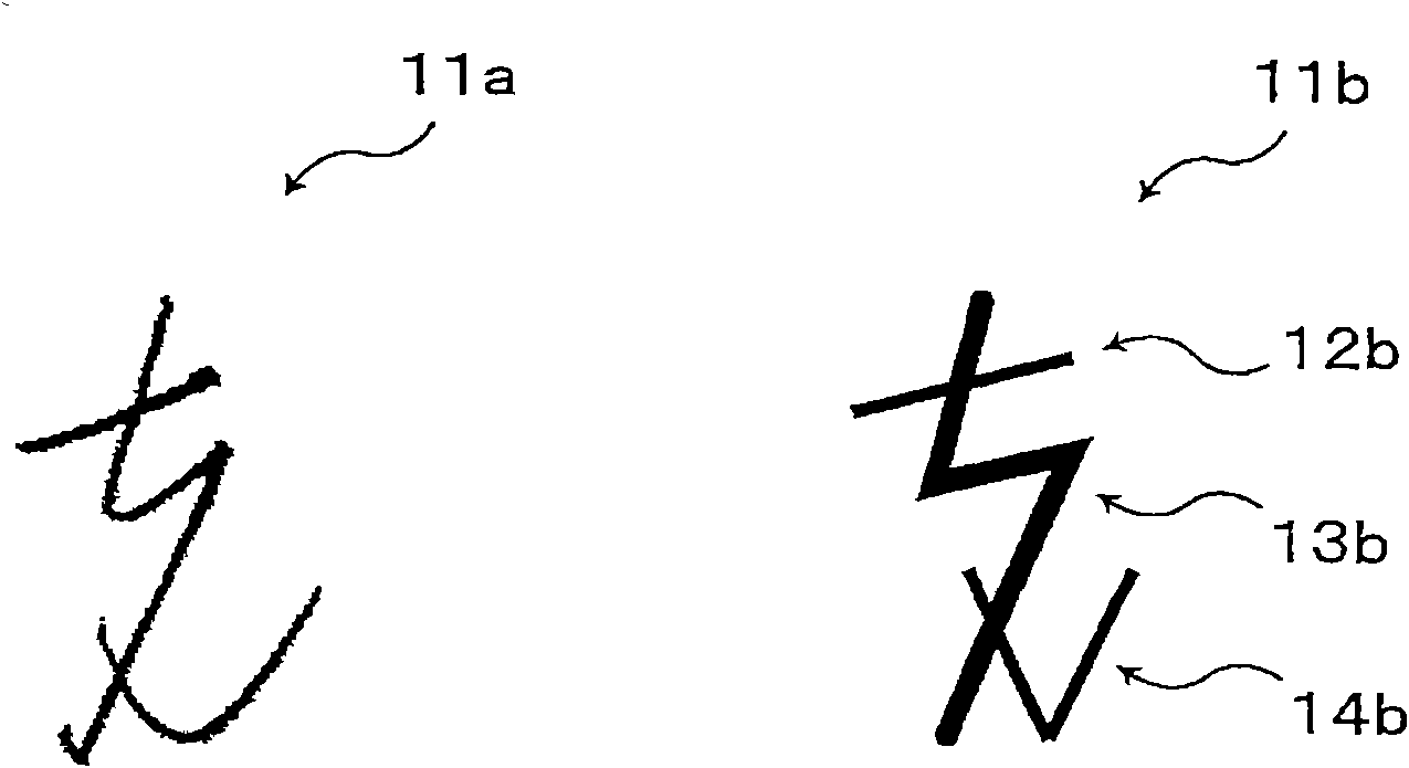 Cursive characters, and writing practice device and method thereof