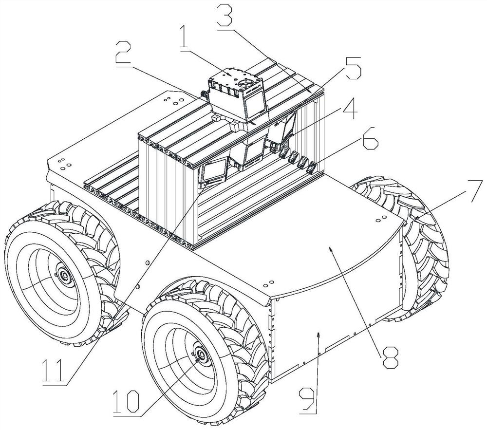 Mine autonomous three-dimensional surveying and mapping unmanned vehicle and surveying and mapping method