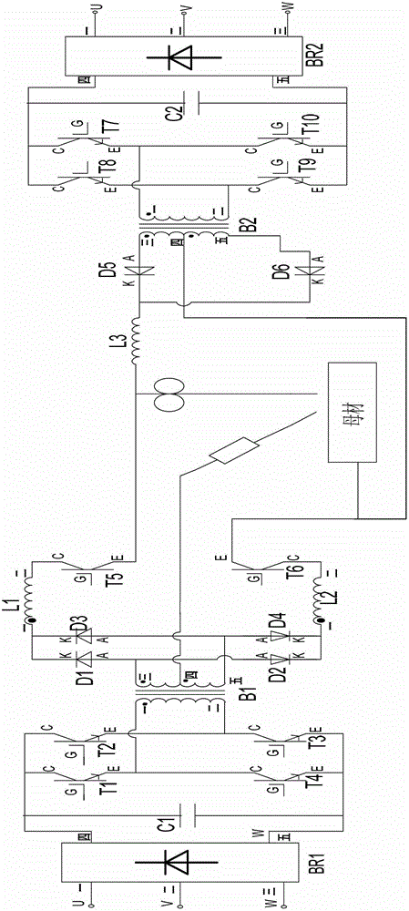 Double arc hybrid welding power supply device