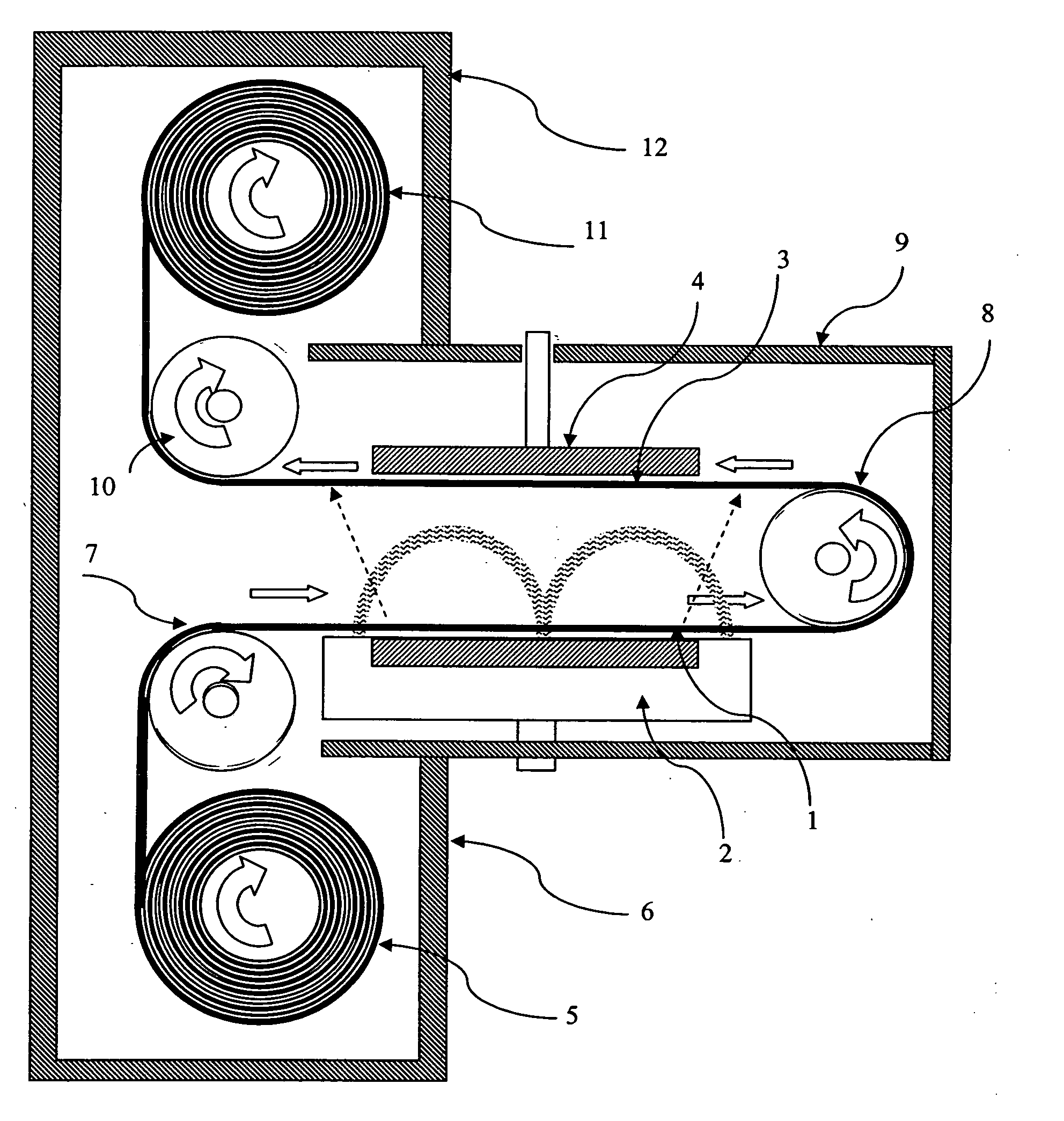 Method and apparatus for trans-zone sputtering