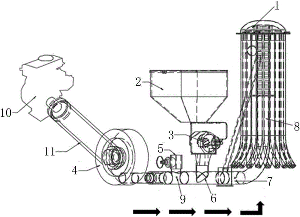 Concentrated discharging type precision rice direct-seeding device