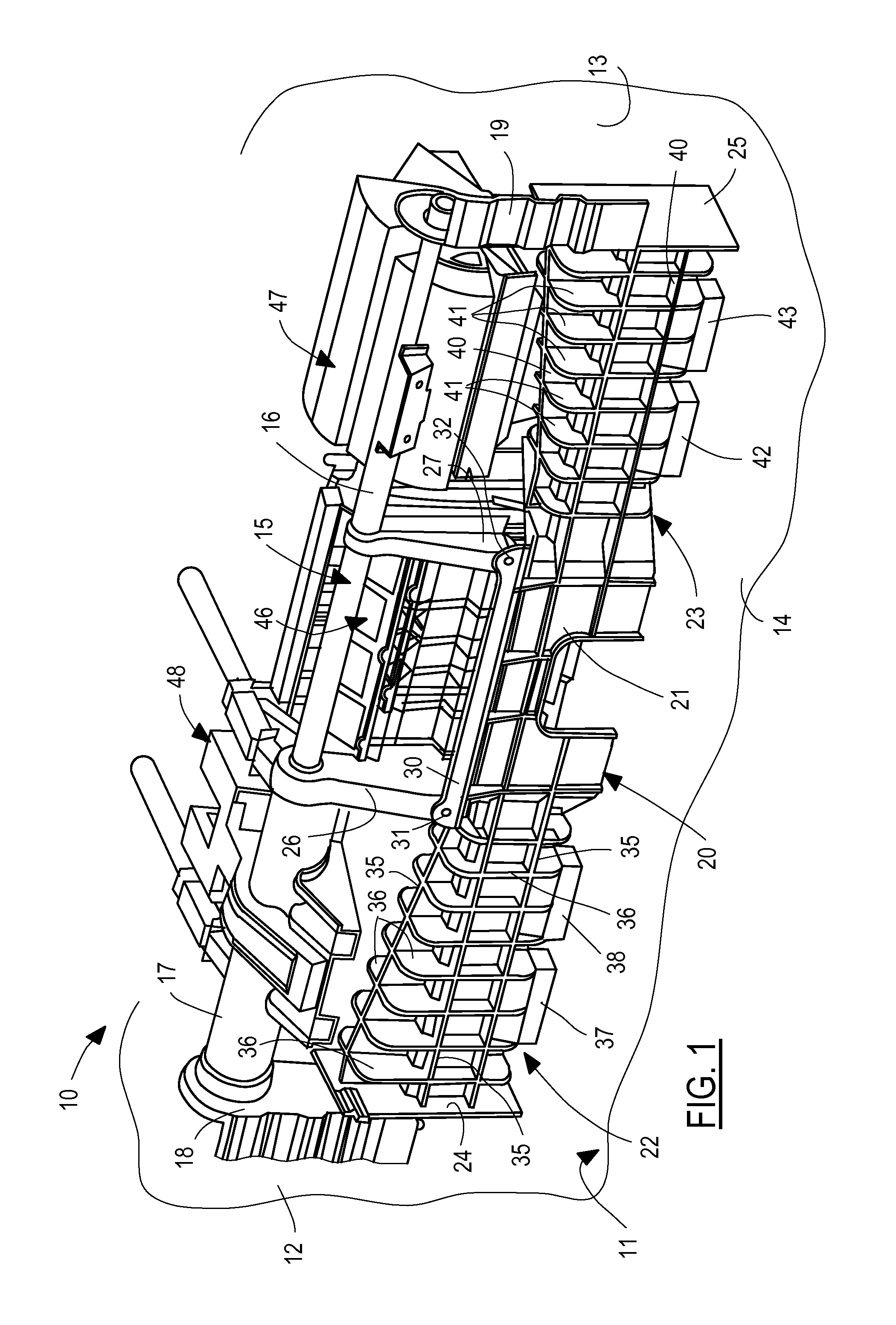 Cross-car structural support with integrated HVAC floor duct