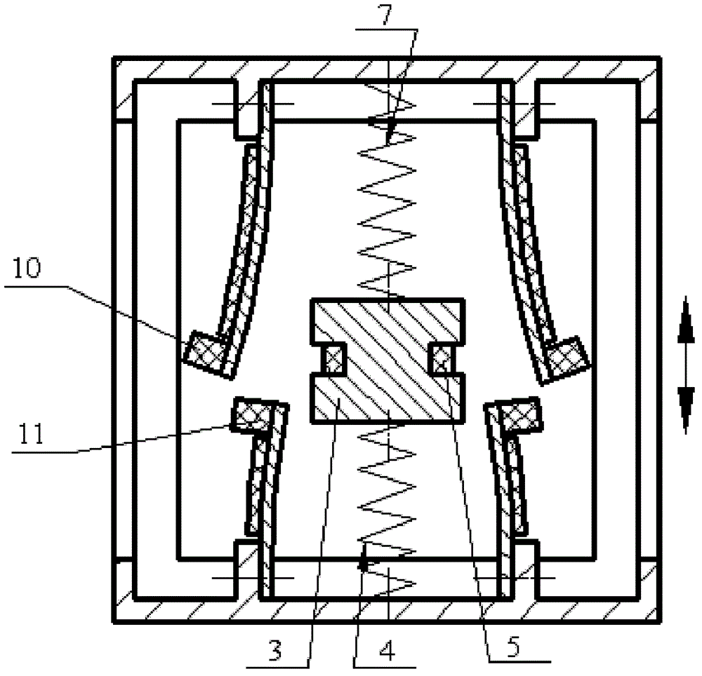 Multidimensional vibration energy collector capable of realizing non-contact excitement