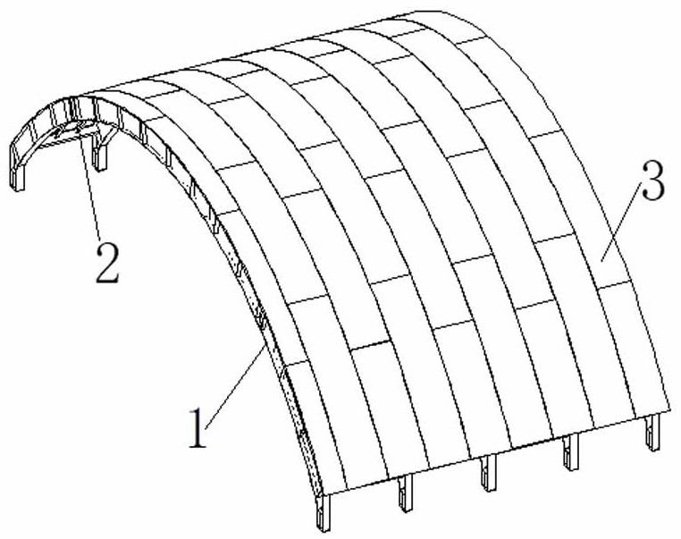A kind of steel arched roof structure of nuclear power plant and its assembly construction method