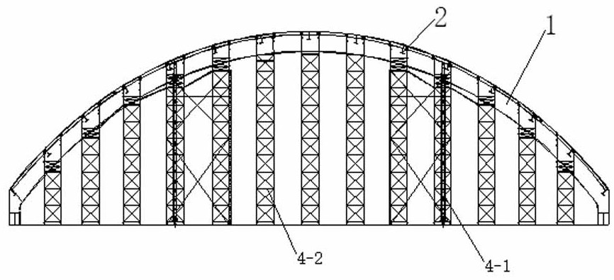 A kind of steel arched roof structure of nuclear power plant and its assembly construction method