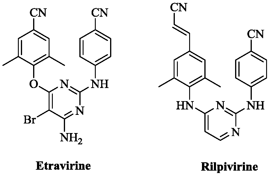 A kind of substituted diaryl pyrimidine derivatives and its preparation method and application