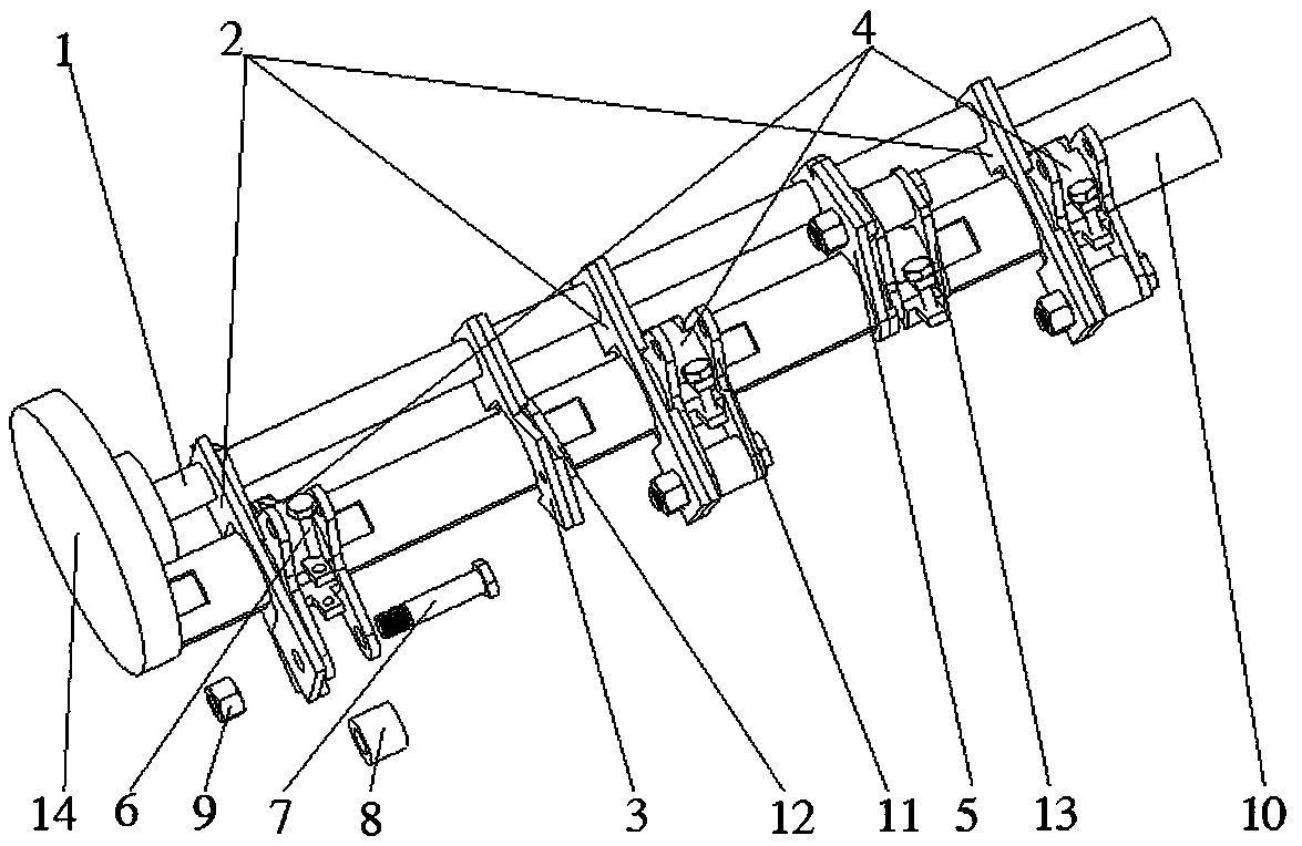 Welding device of breaker spindle connecting levers