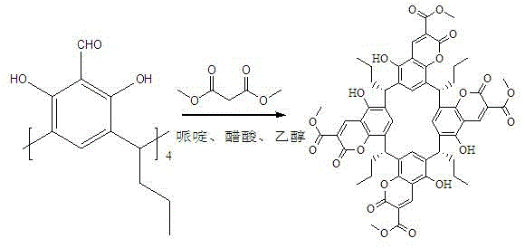 Calix[4]arene containing coumarin structure and its synthesis method and use