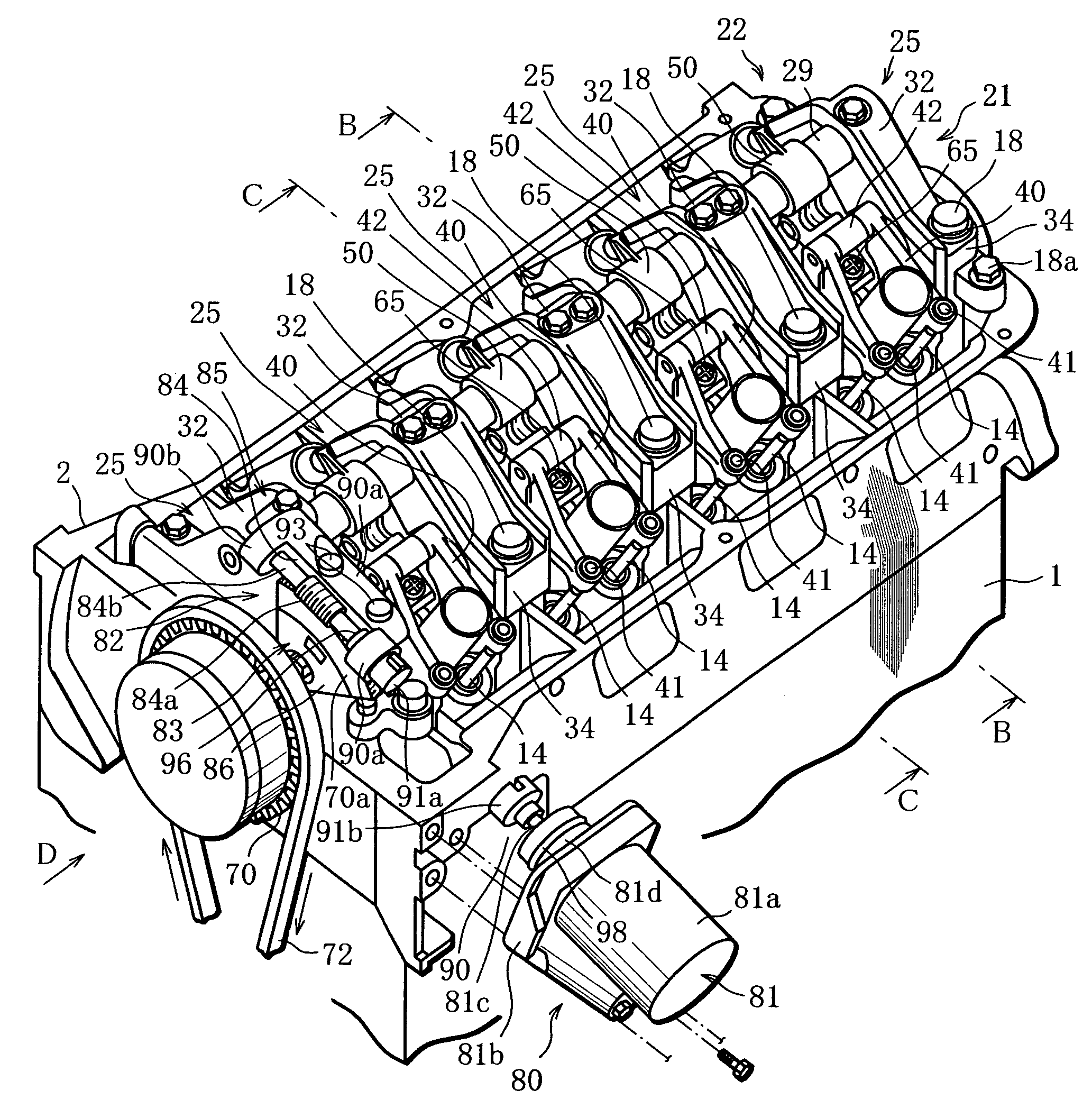 Variable valve train system for internal combustion engine