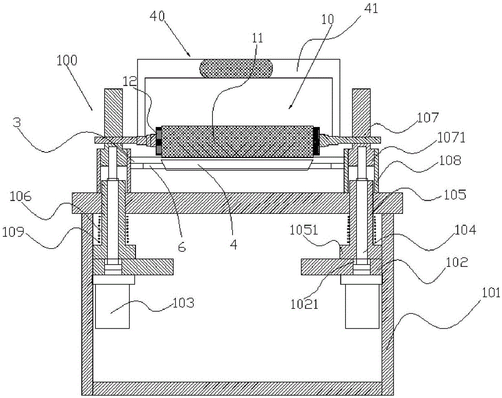 Rotary screen printing machine with liftable roller device