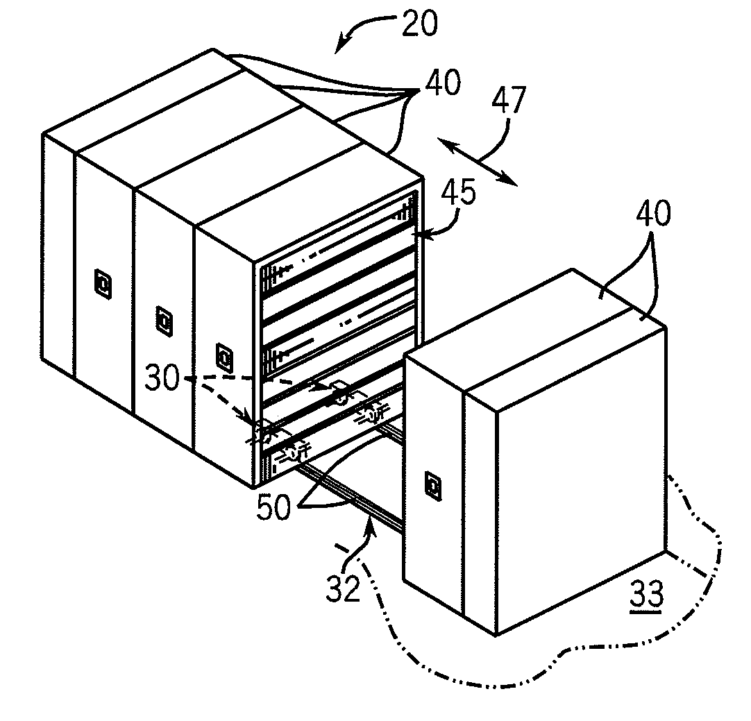 Modular wheel assembly for a carriage in a mobile storage system