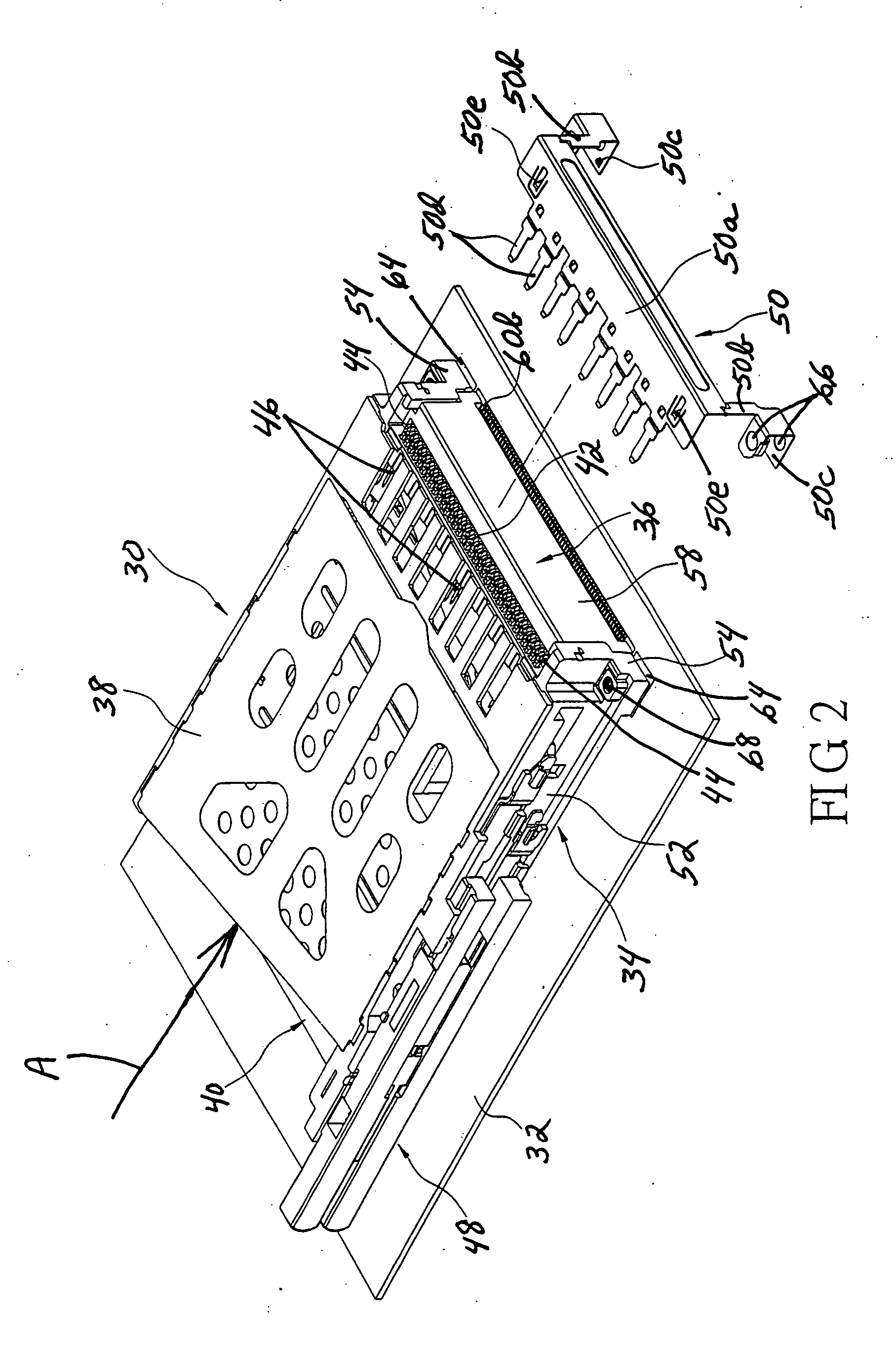 Board mounted memory card connector with EMI shield